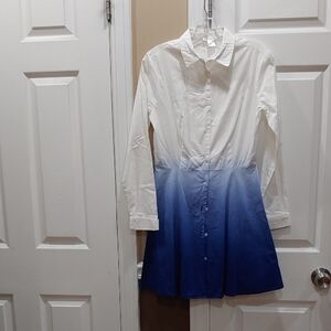 Venus White and Blue Ombre Dress